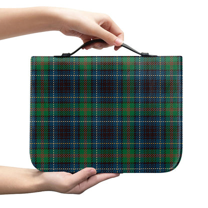 Blue And Green Tartan Pattern Print Leather Bible Cover