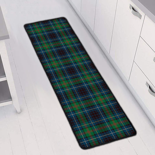 Blue And Green Tartan Pattern Print Long Kitchen Mat