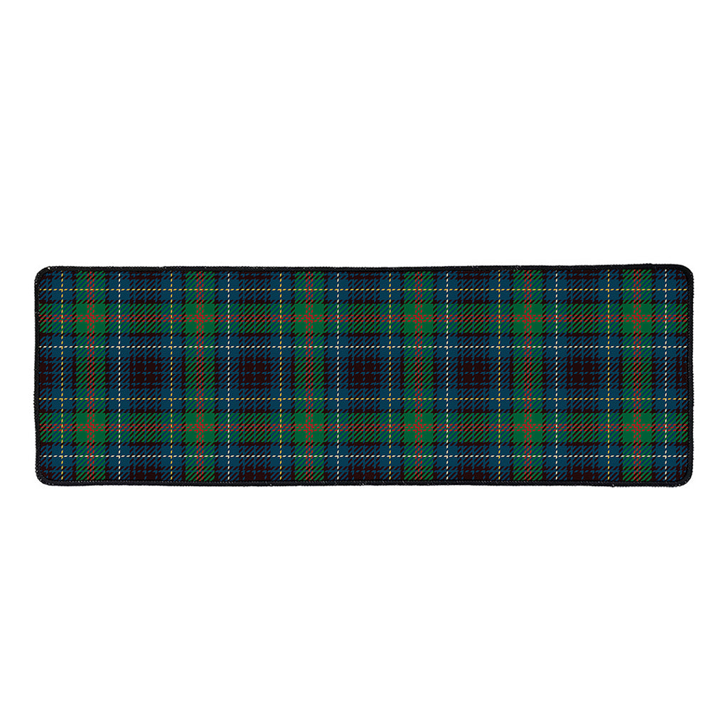 Blue And Green Tartan Pattern Print Long Kitchen Mat