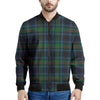 Blue And Green Tartan Pattern Print Men's Bomber Jacket