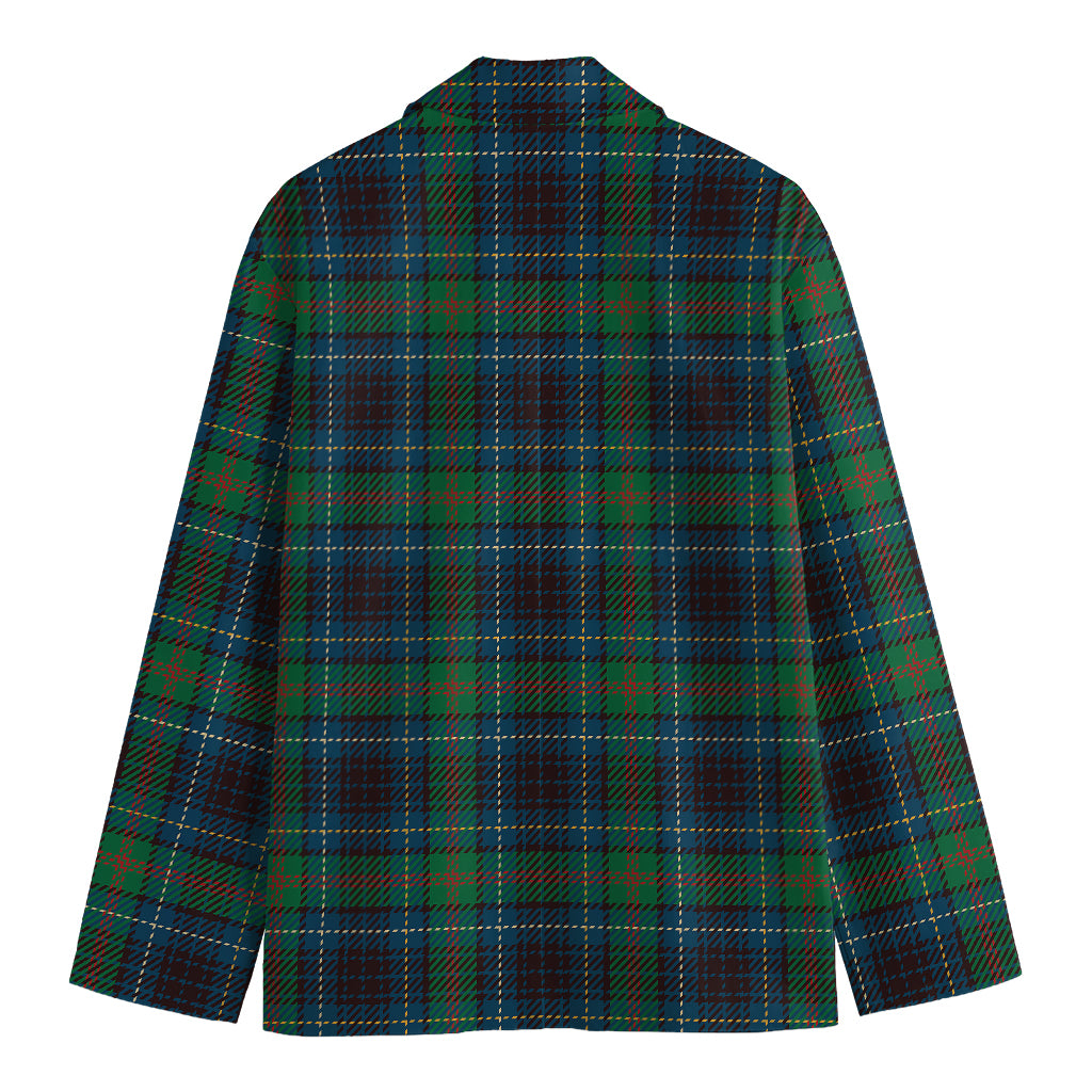 Blue And Green Tartan Pattern Print Men's Cotton Blazer