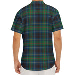 Blue And Green Tartan Pattern Print Men's Deep V-Neck Shirt
