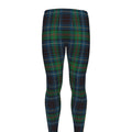 Blue And Green Tartan Pattern Print Men's Leggings