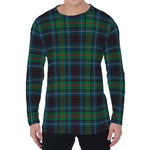 Blue And Green Tartan Pattern Print Men's Long Sleeve T-Shirt