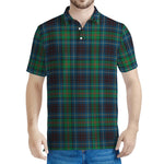 Blue And Green Tartan Pattern Print Men's Polo Shirt