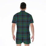 Blue And Green Tartan Pattern Print Men's Rompers