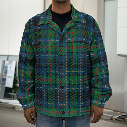 Blue And Green Tartan Pattern Print Men's Shirt Jacket