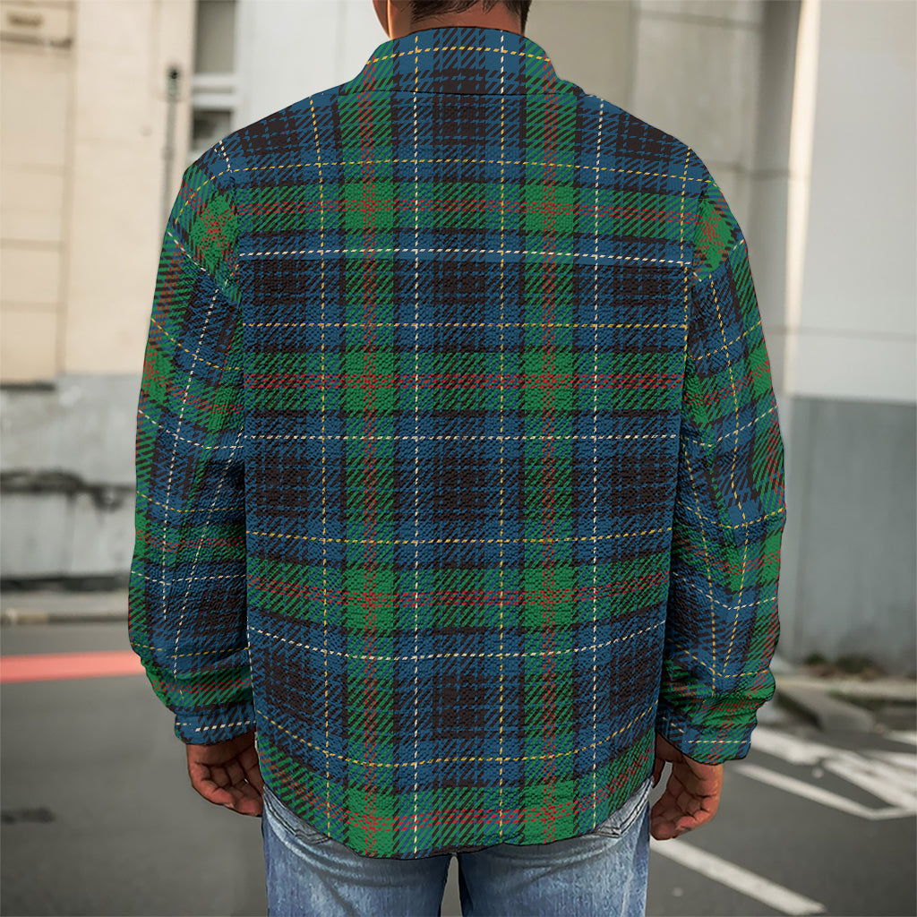 Blue And Green Tartan Pattern Print Men's Shirt Jacket