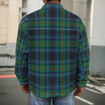 Blue And Green Tartan Pattern Print Men's Shirt Jacket