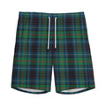 Blue And Green Tartan Pattern Print Men's Athletic Shorts