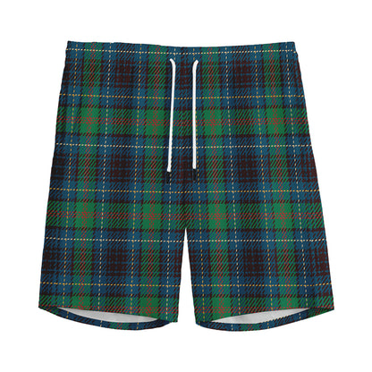 Blue And Green Tartan Pattern Print Men's Sports Shorts