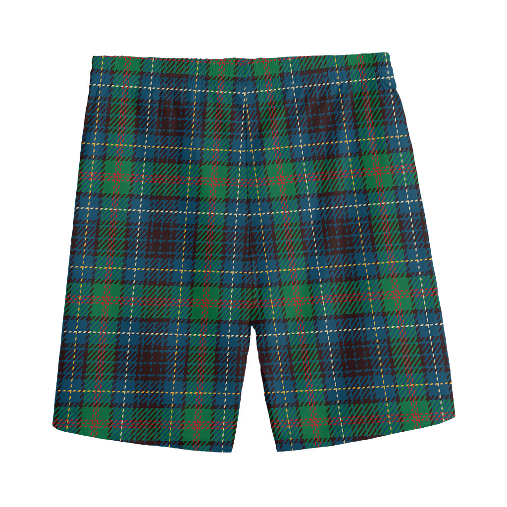 Blue And Green Tartan Pattern Print Men's Sports Shorts