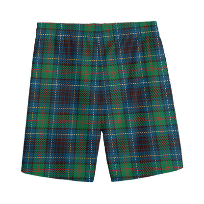 Blue And Green Tartan Pattern Print Men's Sports Shorts