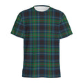 Blue And Green Tartan Pattern Print Men's Athletic T-Shirt