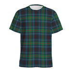 Blue And Green Tartan Pattern Print Men's Sports T-Shirt
