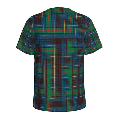 Blue And Green Tartan Pattern Print Men's Sports T-Shirt