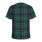 Blue And Green Tartan Pattern Print Men's Sports T-Shirt