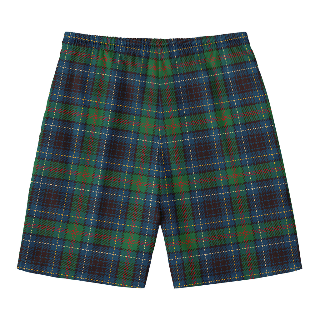 Blue And Green Tartan Pattern Print Men's Swim Trunks