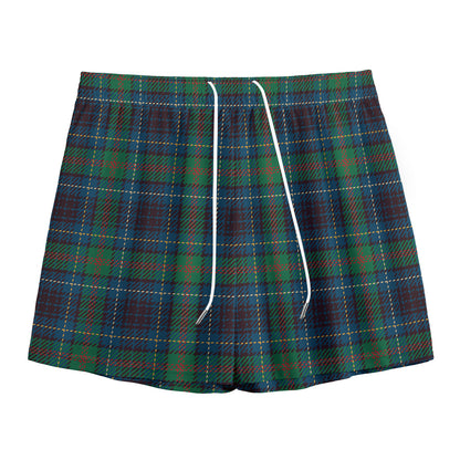 Blue And Green Tartan Pattern Print Mesh Shorts