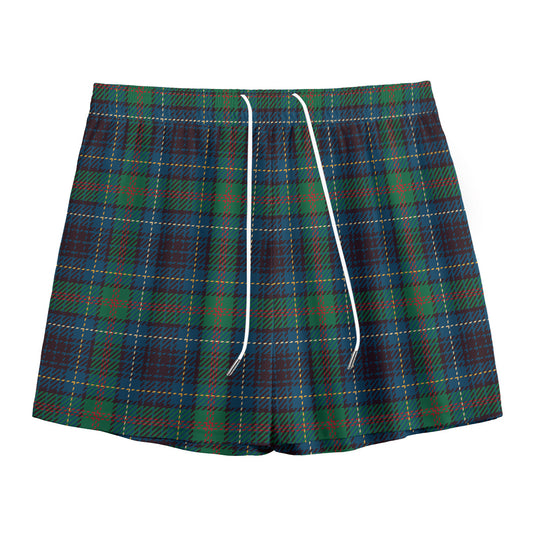 Blue And Green Tartan Pattern Print Mesh Shorts