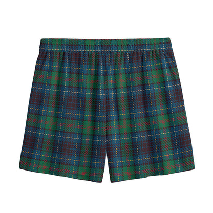 Blue And Green Tartan Pattern Print Mesh Shorts
