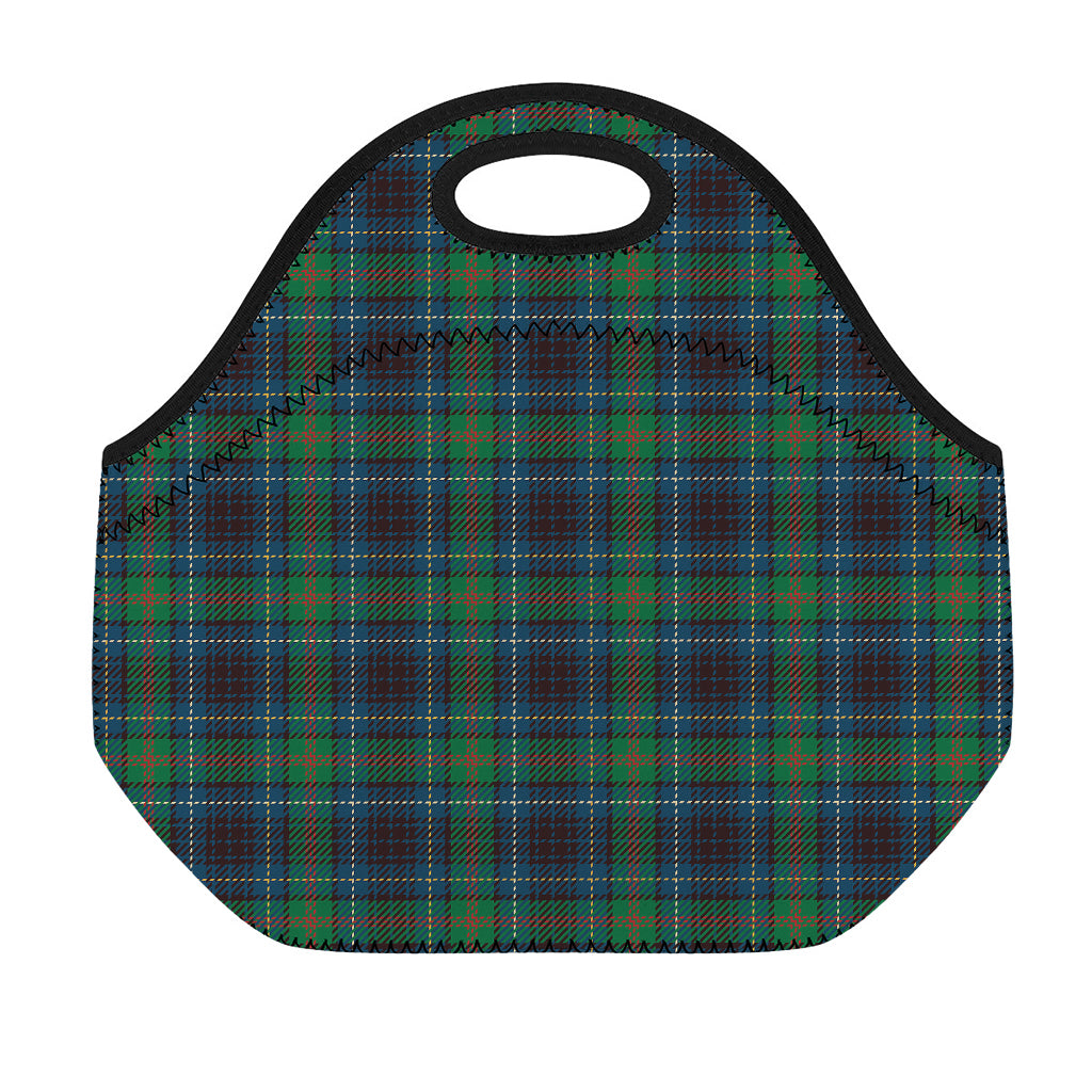 Blue And Green Tartan Pattern Print Neoprene Lunch Bag