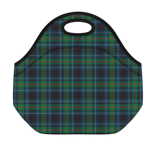 Blue And Green Tartan Pattern Print Neoprene Lunch Bag