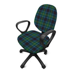 Blue And Green Tartan Pattern Print Office Chair Cover