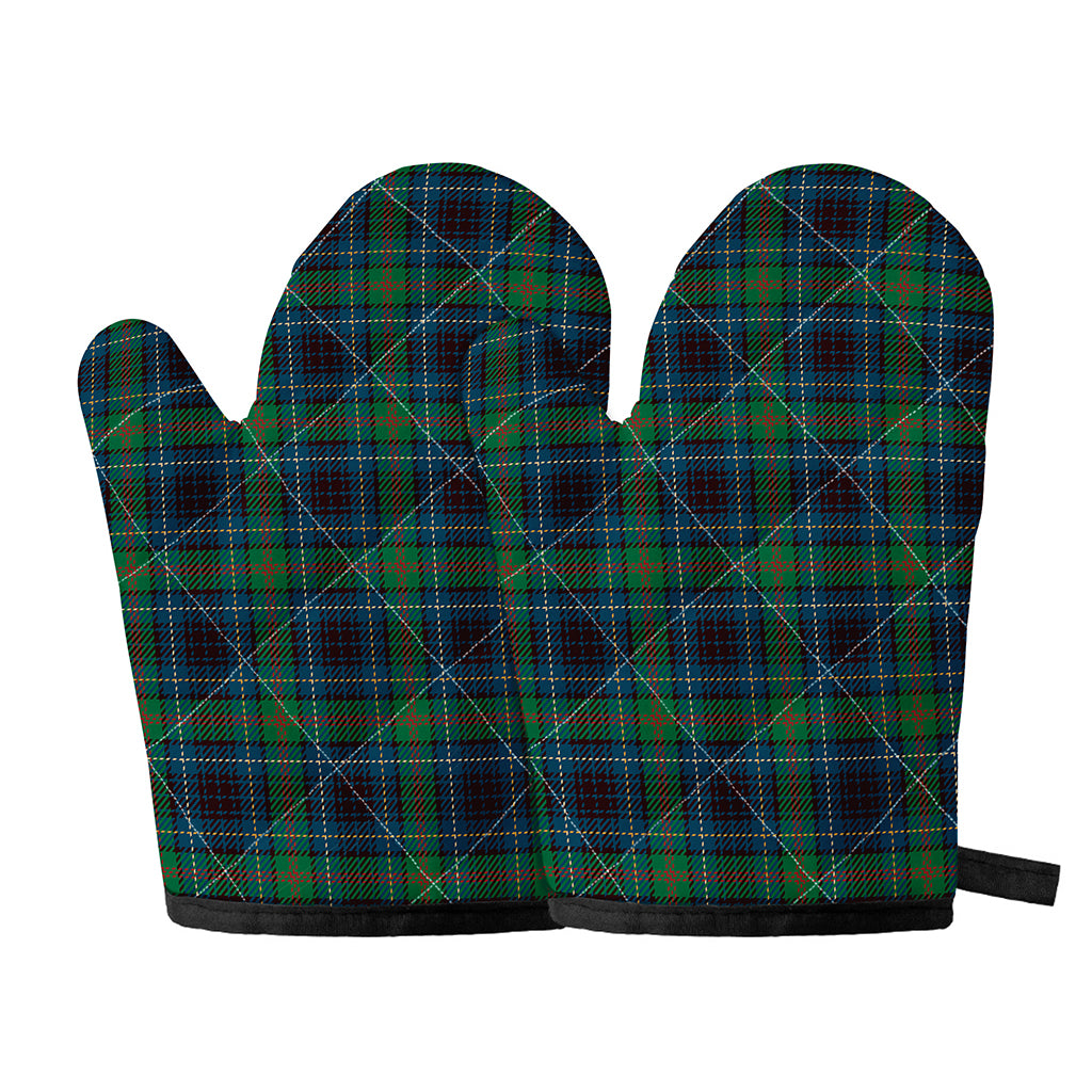Blue And Green Tartan Pattern Print Oven Mitts