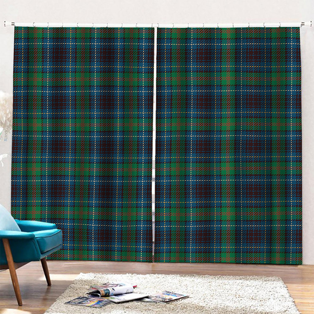 Blue And Green Tartan Pattern Print Pencil Pleat Curtains