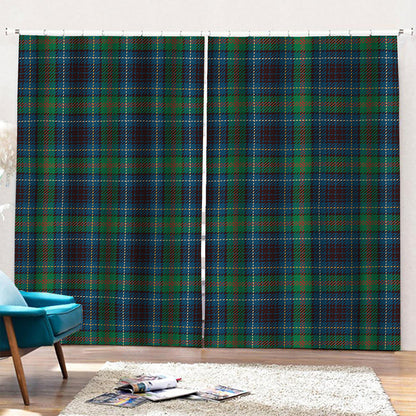Blue And Green Tartan Pattern Print Pencil Pleat Curtains