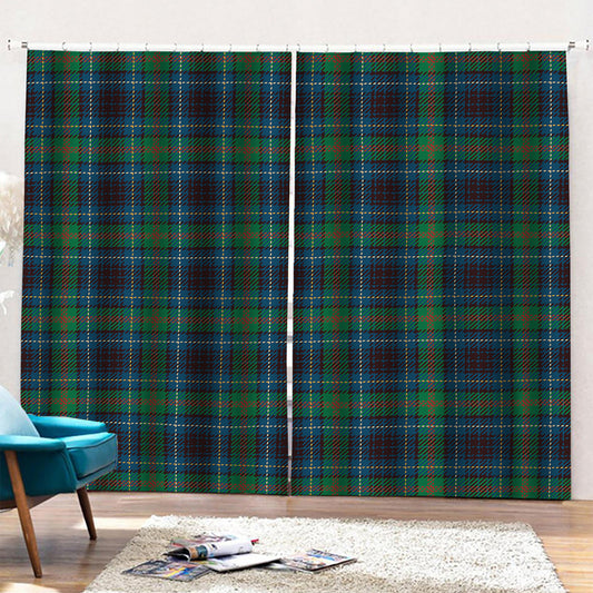 Blue And Green Tartan Pattern Print Pencil Pleat Curtains