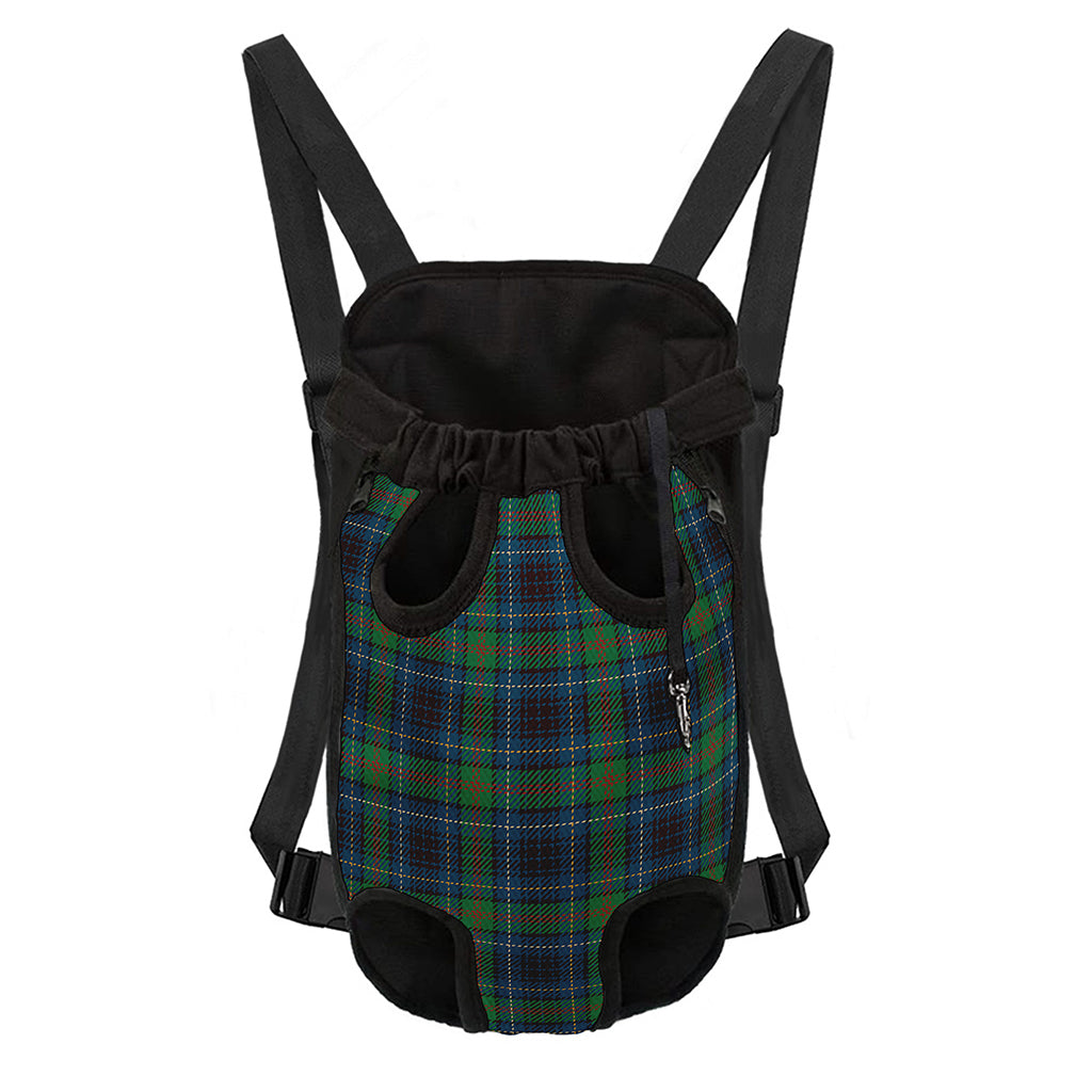 Blue And Green Tartan Pattern Print Pet Carrier Backpack