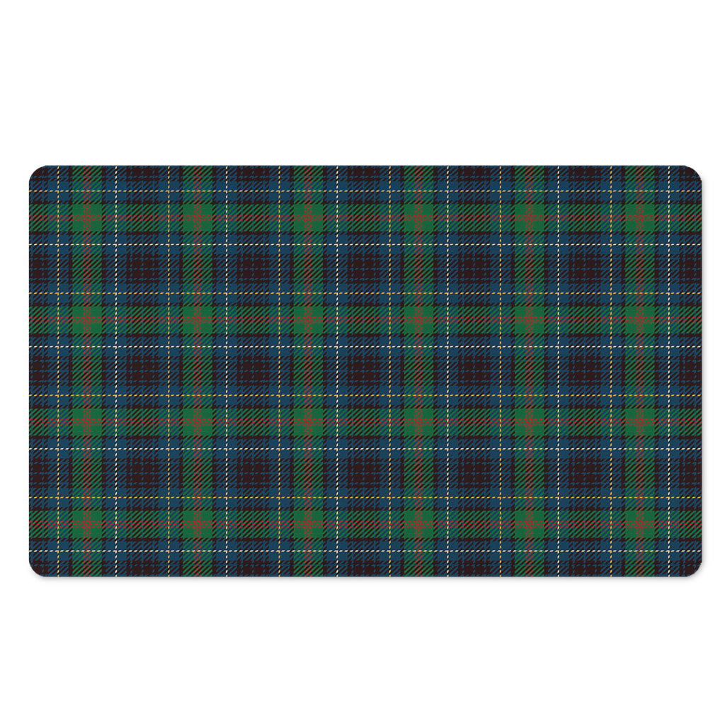 Blue And Green Tartan Pattern Print Polyester Doormat