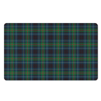 Blue And Green Tartan Pattern Print Polyester Doormat