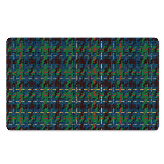 Blue And Green Tartan Pattern Print Polyester Doormat