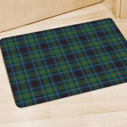 Blue And Green Tartan Pattern Print Polyester Doormat