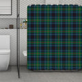 Blue And Green Tartan Pattern Print Polyester Shower Curtain