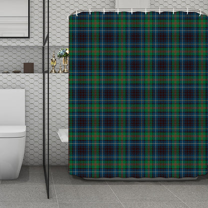 Blue And Green Tartan Pattern Print Polyester Shower Curtain