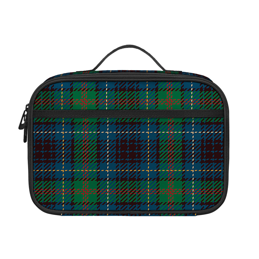 Blue And Green Tartan Pattern Print Portable Lunch Bag