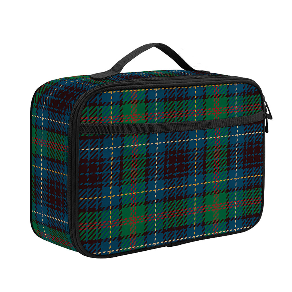 Blue And Green Tartan Pattern Print Portable Lunch Bag