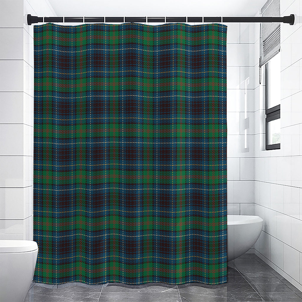 Blue And Green Tartan Pattern Print Premium Shower Curtain
