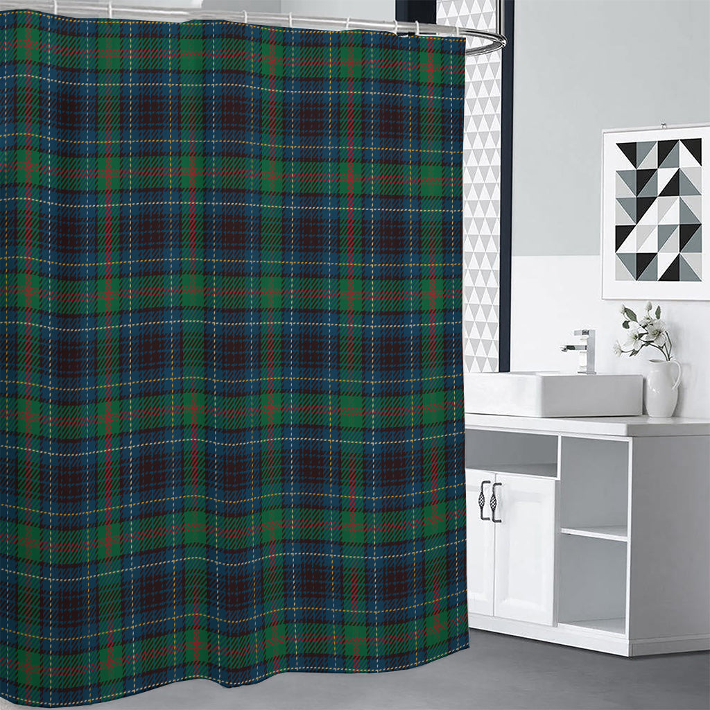 Blue And Green Tartan Pattern Print Premium Shower Curtain