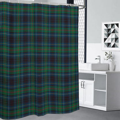 Blue And Green Tartan Pattern Print Premium Shower Curtain