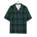 Blue And Green Tartan Pattern Print Rayon Hawaiian Shirt