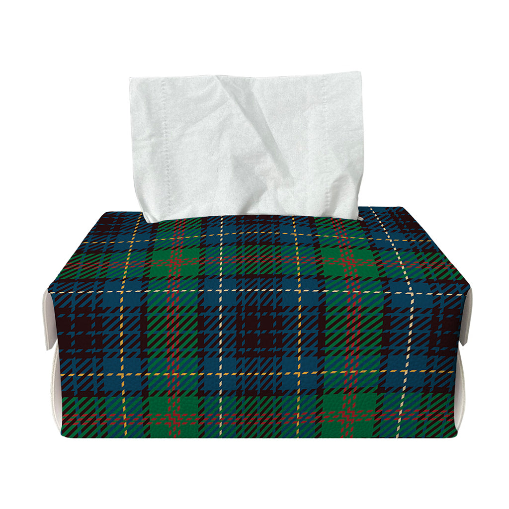 Blue And Green Tartan Pattern Print Rectangle Tissue Box Cover