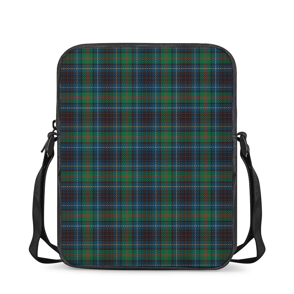 Blue And Green Tartan Pattern Print Rectangular Crossbody Bag