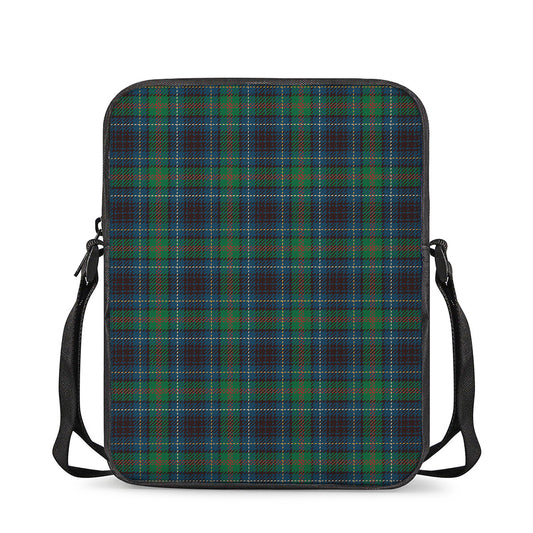 Blue And Green Tartan Pattern Print Rectangular Crossbody Bag