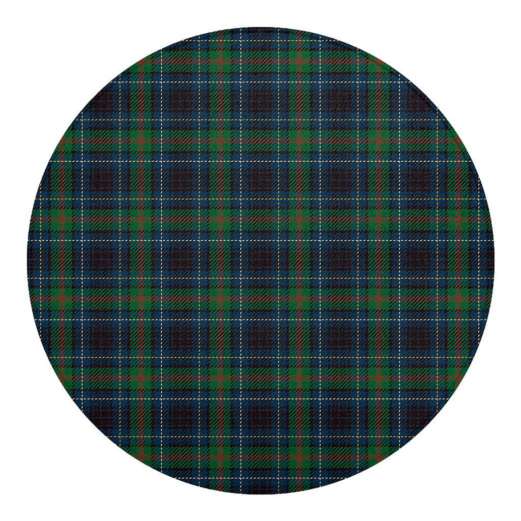 Blue And Green Tartan Pattern Print Round Blanket