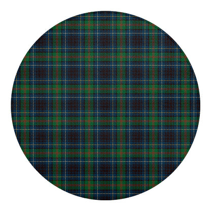 Blue And Green Tartan Pattern Print Round Blanket